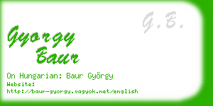 gyorgy baur business card