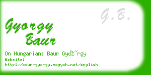 gyorgy baur business card